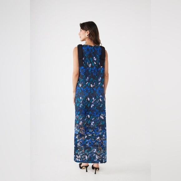 Abbey Glass Michelle Gown Blue Daisy Floral Lace Size XS - Picture 2 of 5